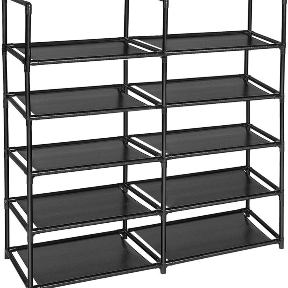 Double row shoe rack to hold 20-25 shoes